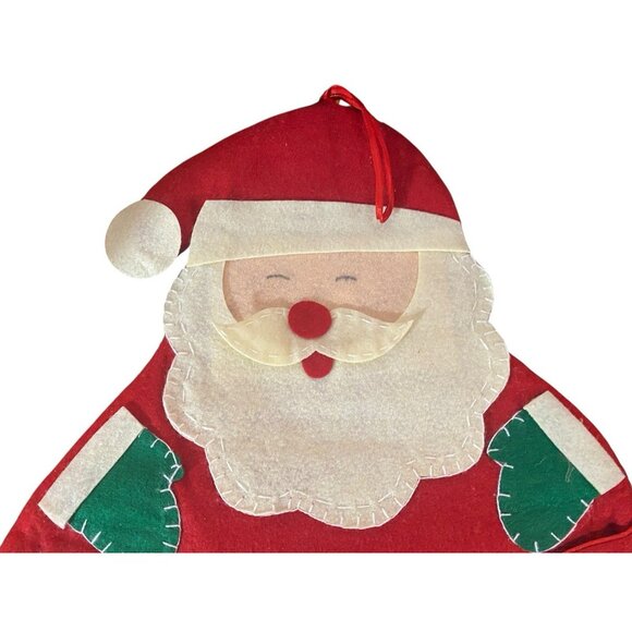 VTG Santa's Mail Handmade Felt Hanging Christmas Card Holder Sequins Retro MCM - Picture 3 of 5